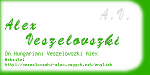 alex veszelovszki business card